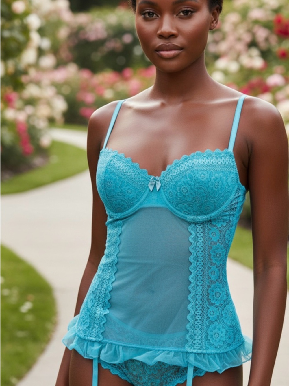 Acqua Lace Corset | Delicate Luxe Summer Aesthetic ✨ (Size S)